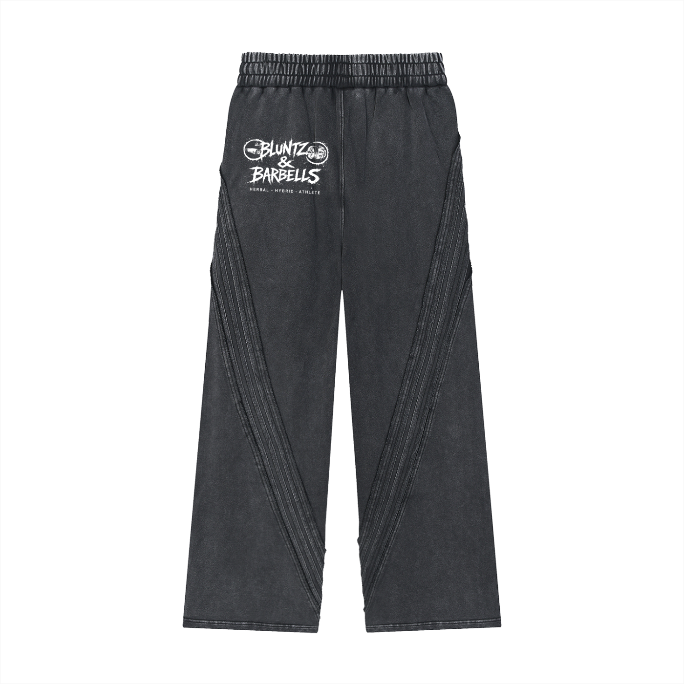 Snow Washed Tape Raw Edge Sweatpants | Bluntz & Barbells