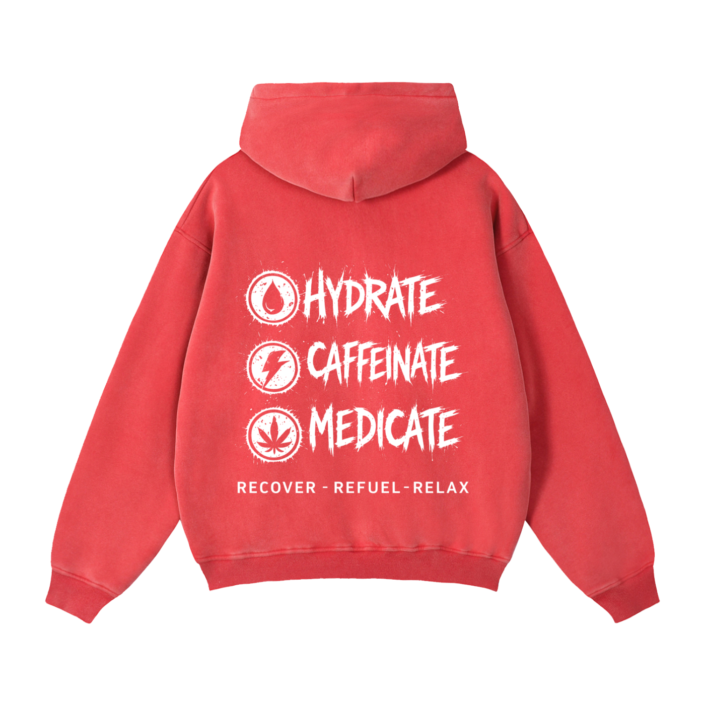Zip-Through Boxy Fleece Hoodie | Hydrate, Caffeinate, Medicate