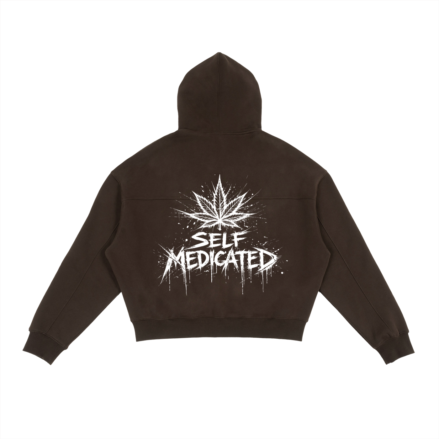 Fleece Zip-Up Boxy Hoodie | Self Medicated
