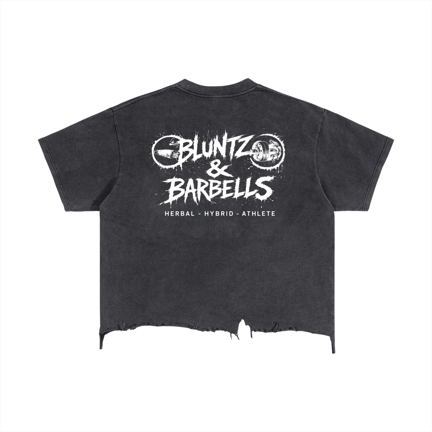 Vintage Wash Boxy Distressed Hem T-Shirt | Bluntz & Barbells