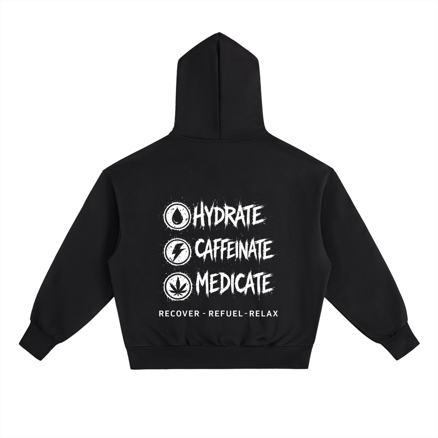 Essential Heavyweight Fleece Hoodie | Hydrate, Caffeinate, Medicate