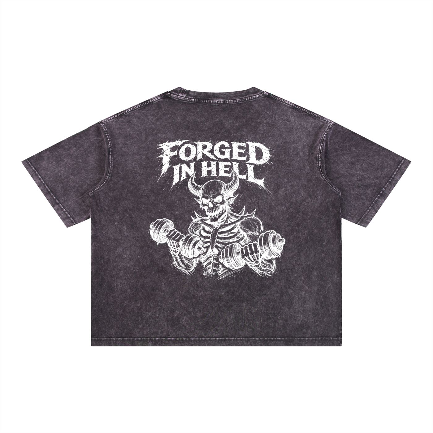 Mineral Wash Boxy Cotton T-Shirt | Forged In Hell