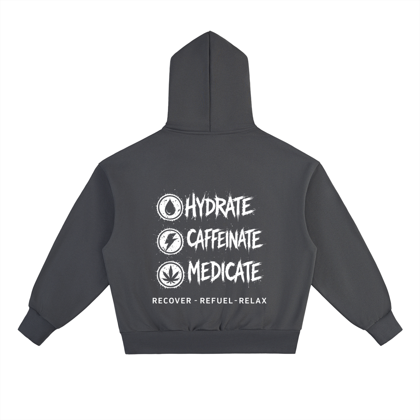 Essential Heavyweight Fleece Hoodie | Hydrate, Caffeinate, Medicate