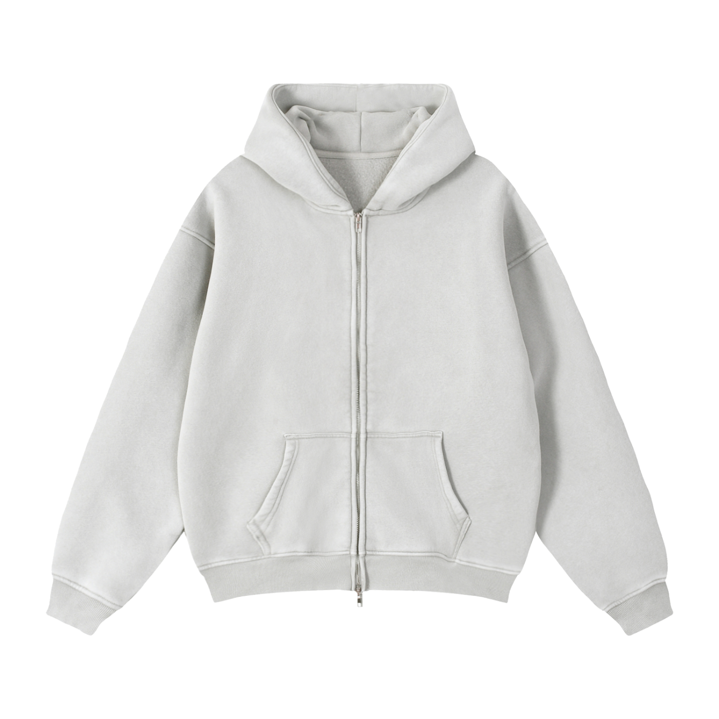 Zip-Through Boxy Fleece Hoodie | Devils Lettuce