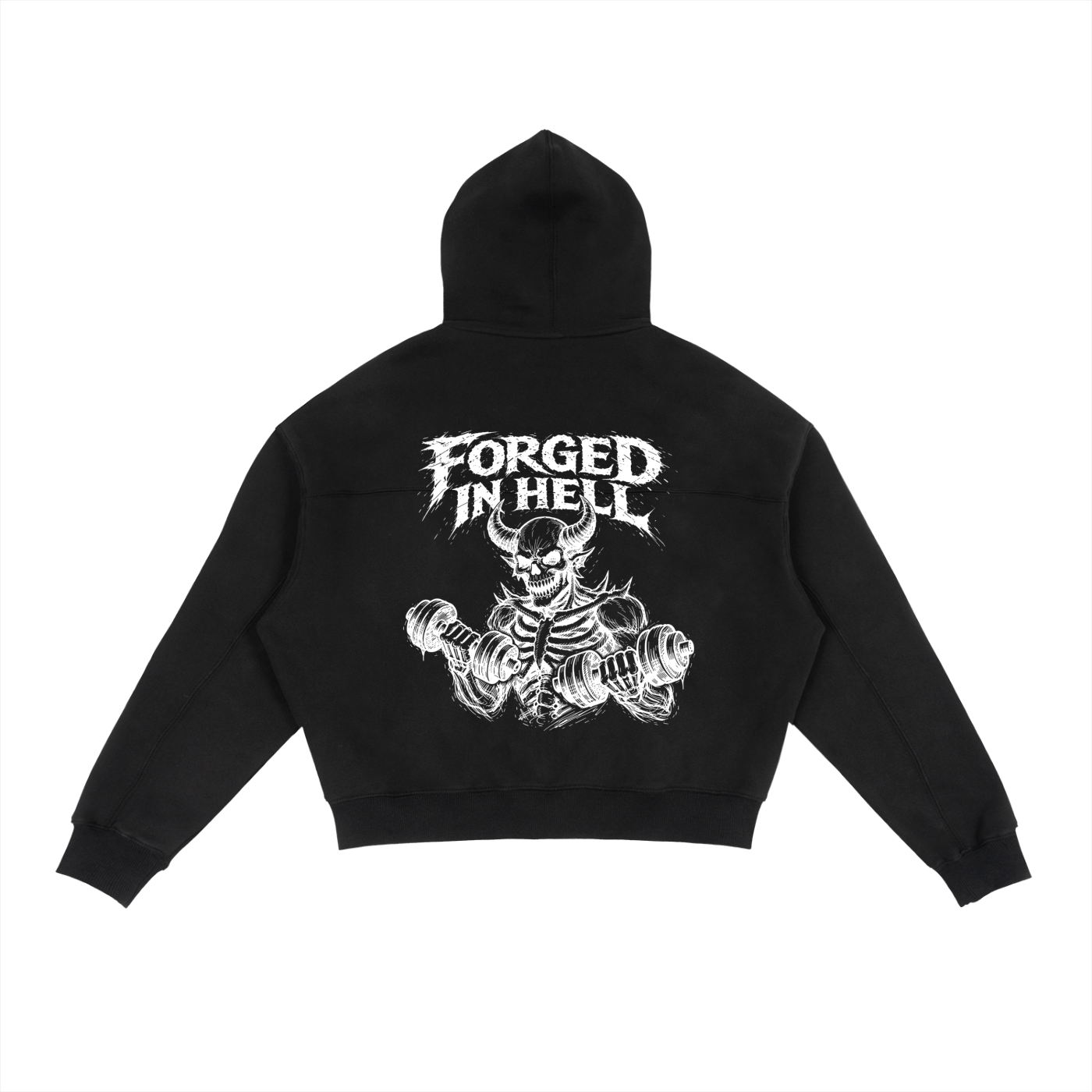 Fleece Zip-Up Boxy Hoodie | Forged In Hell