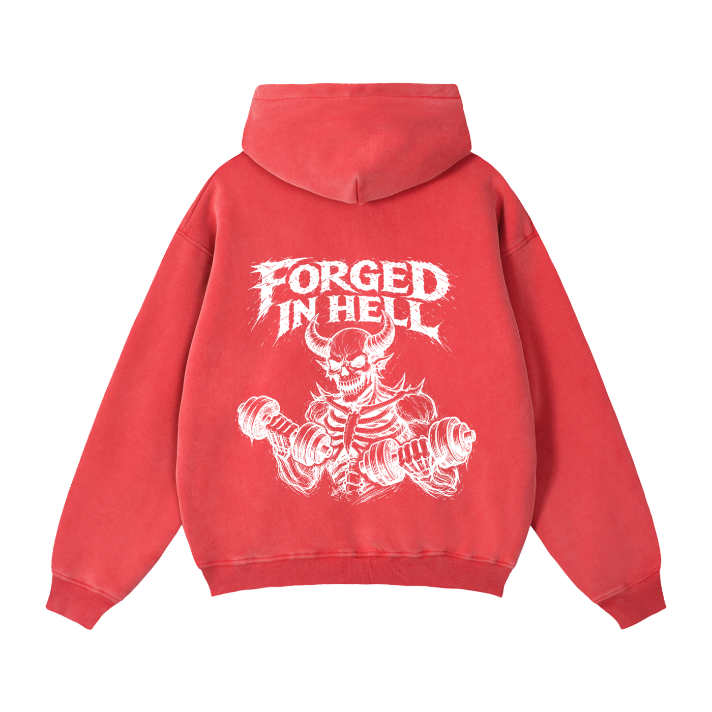 Zip-Through Boxy Fleece Hoodie | Forged In Hell