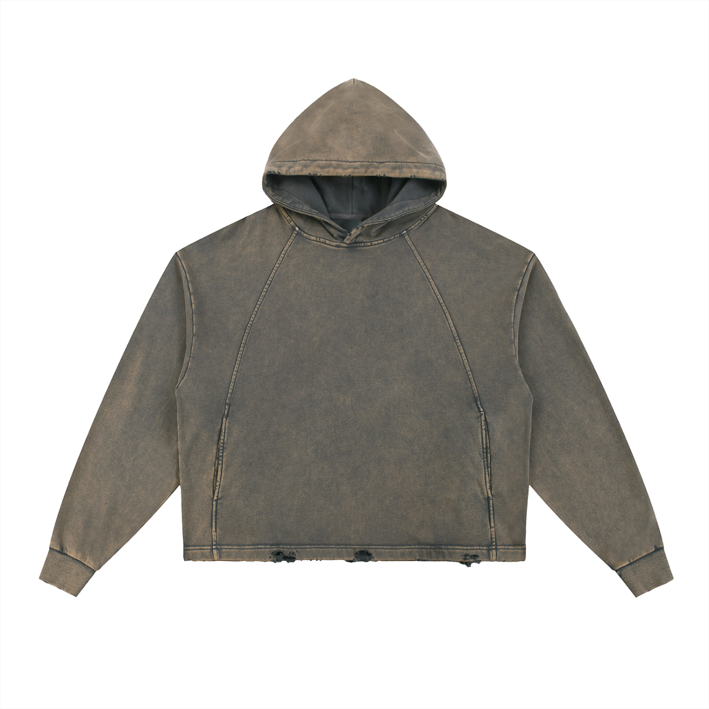 Vintage Washed Frayed-Hem Hoodie | Self Medicated