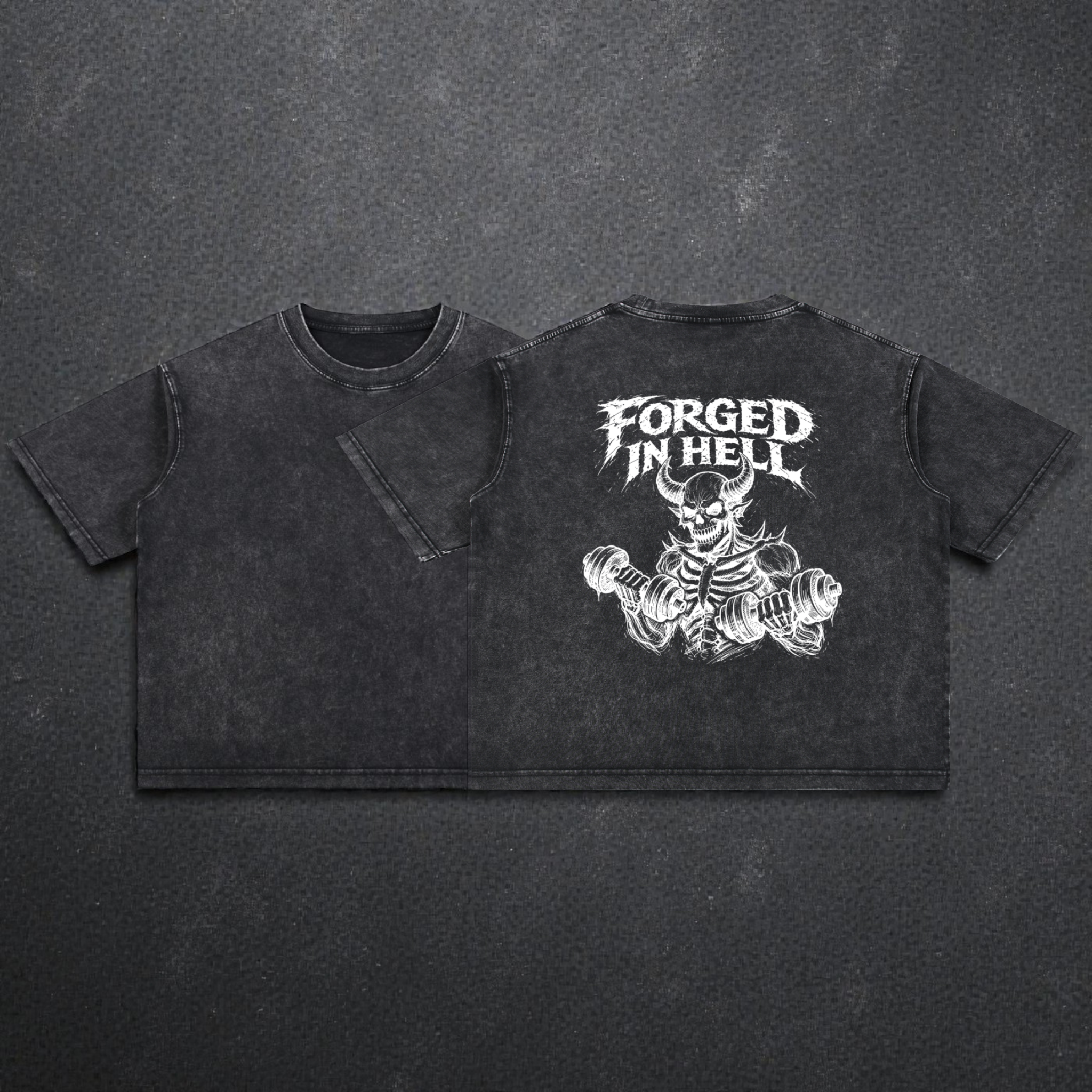 Mineral Wash Boxy Cotton T-Shirt | Forged In Hell