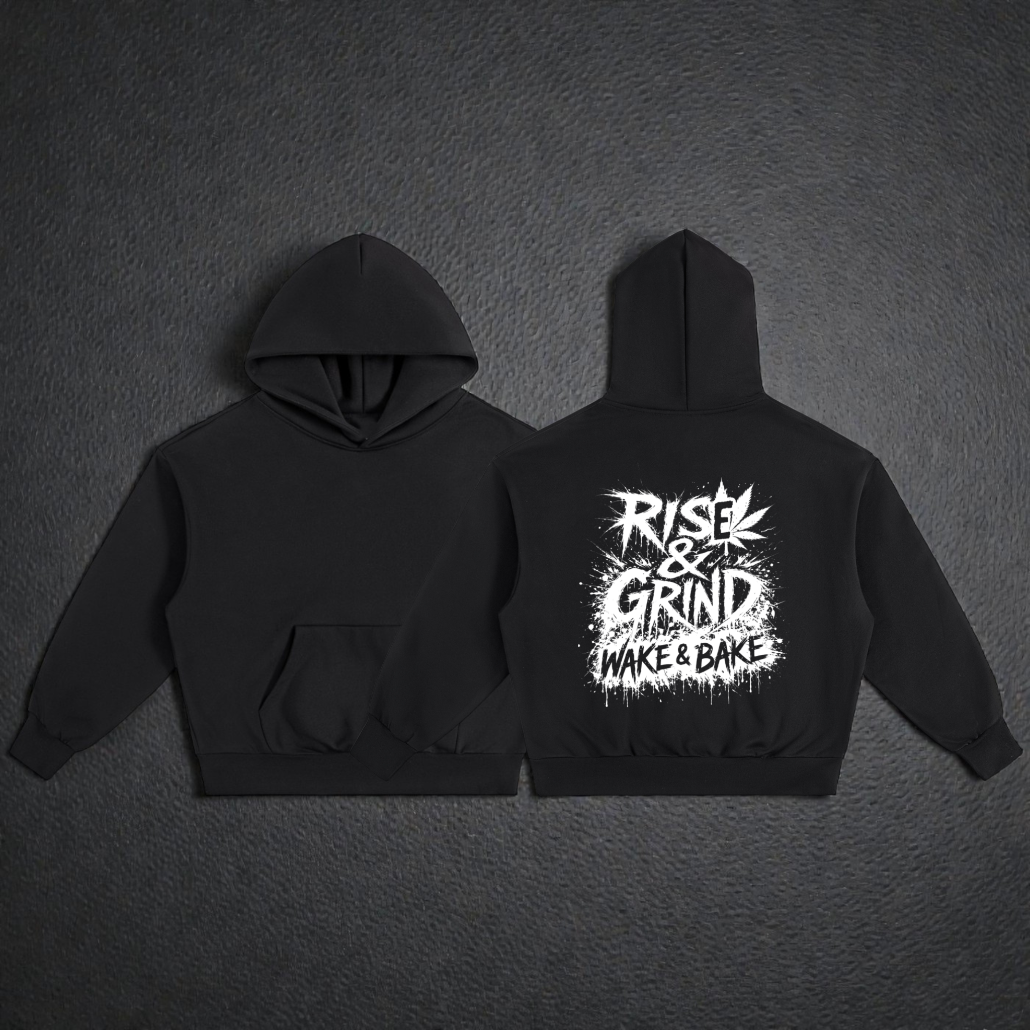 Essential Heavyweight Fleece Hoodie | Rise & Grind WAKE & BAKE EDITION