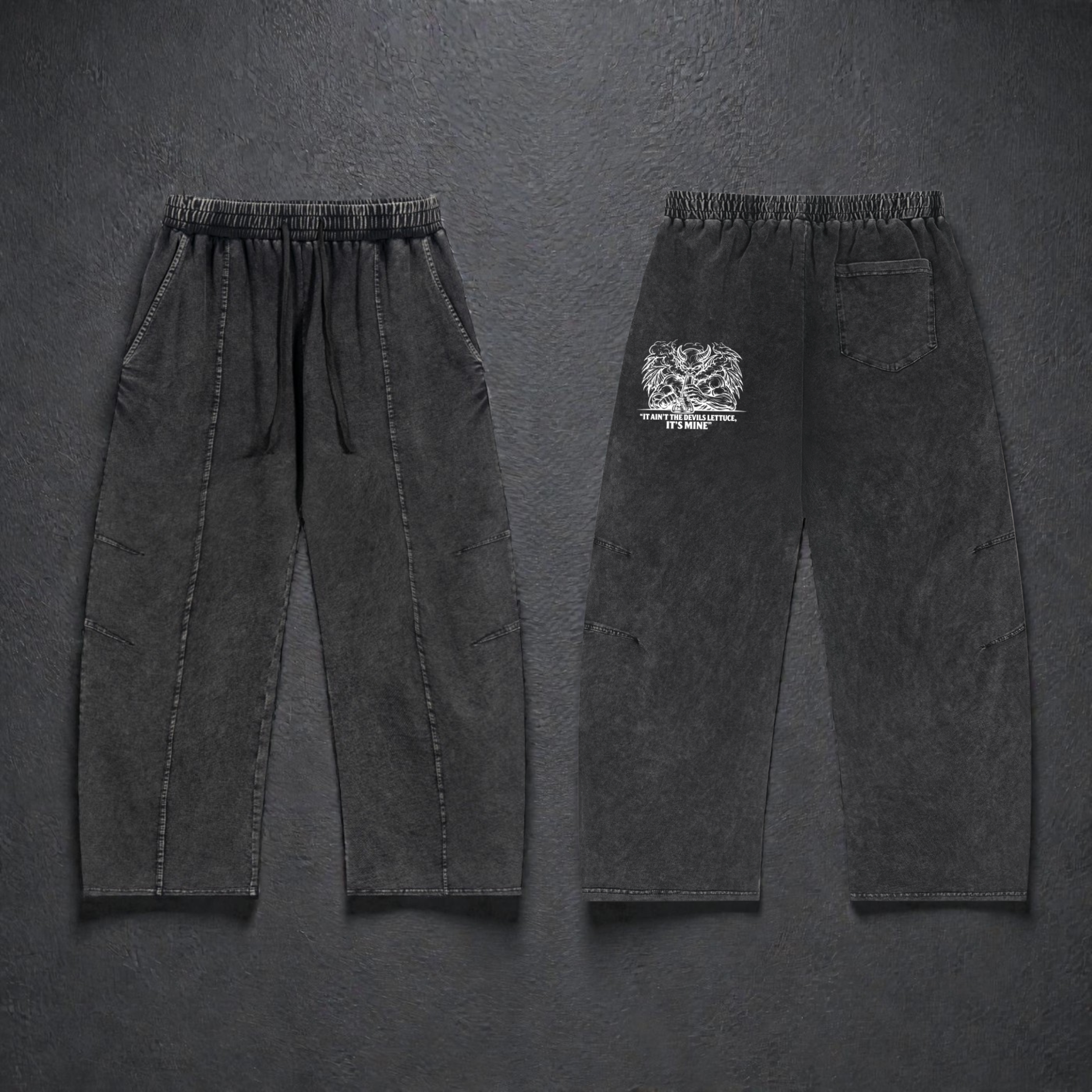 Snow Wash Drawstring Cotton Pants | Devils Lettuce