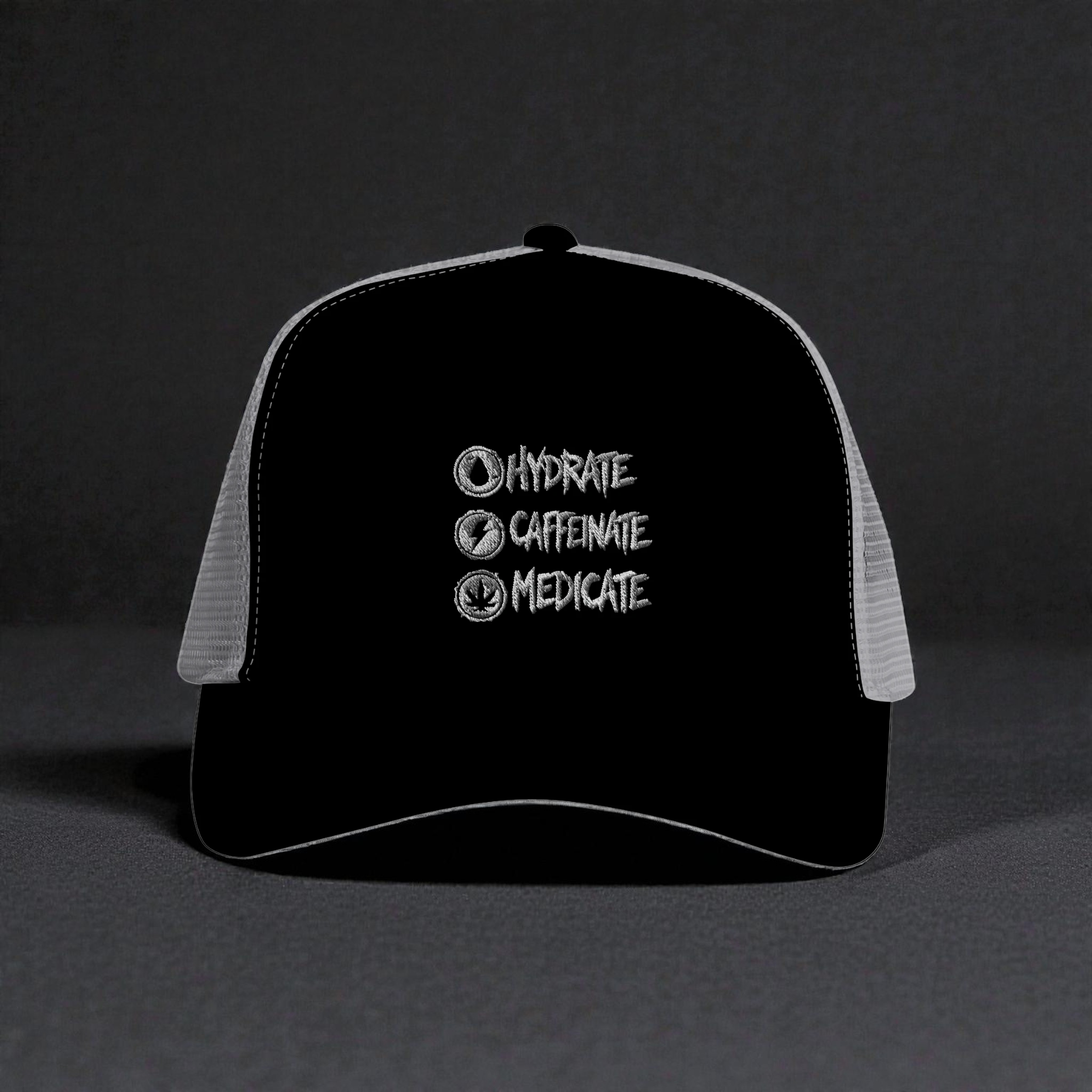 Snapback Trucker | Hydrate, Caffeinate, Medicate