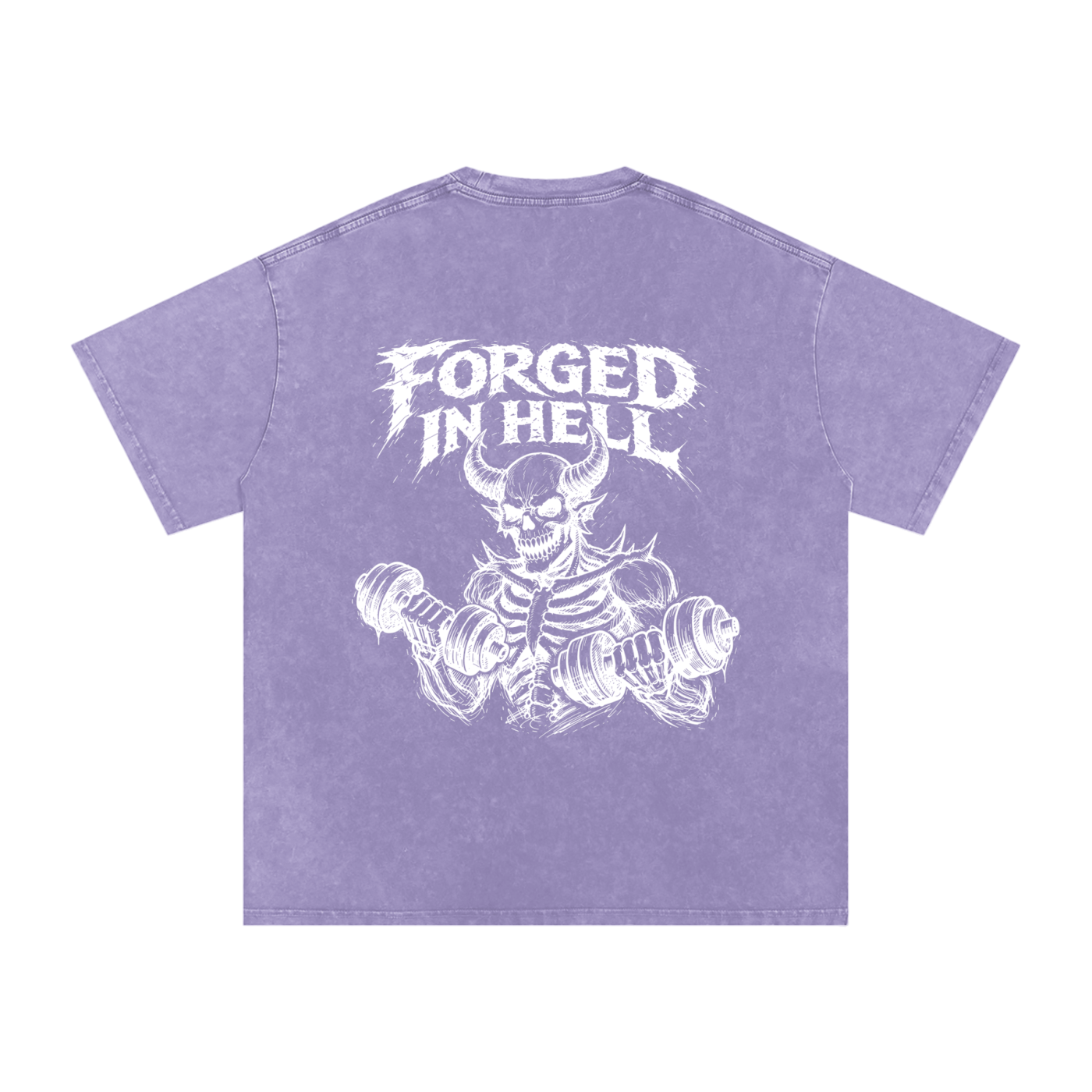 Snow Washed Oversized Cotton T-Shirt | Forged In Hell