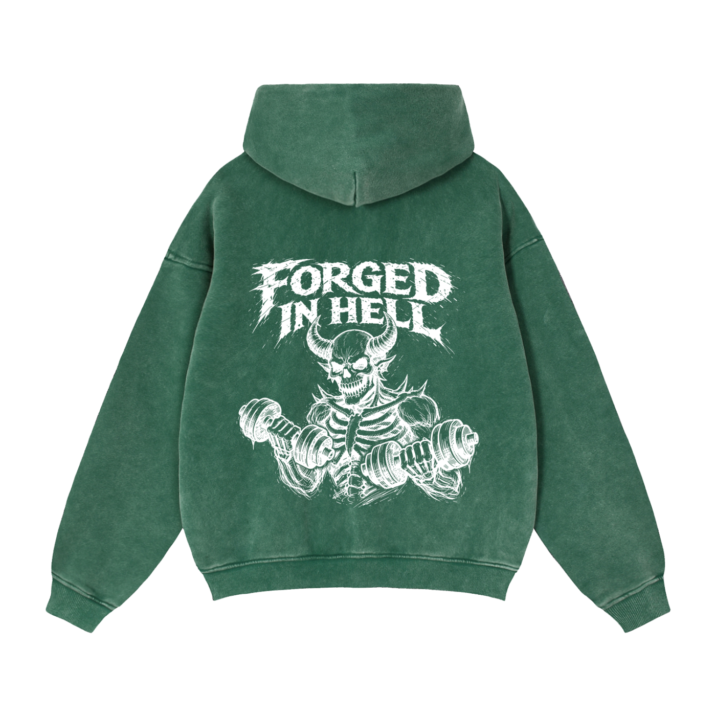 Zip-Through Boxy Fleece Hoodie | Forged In Hell