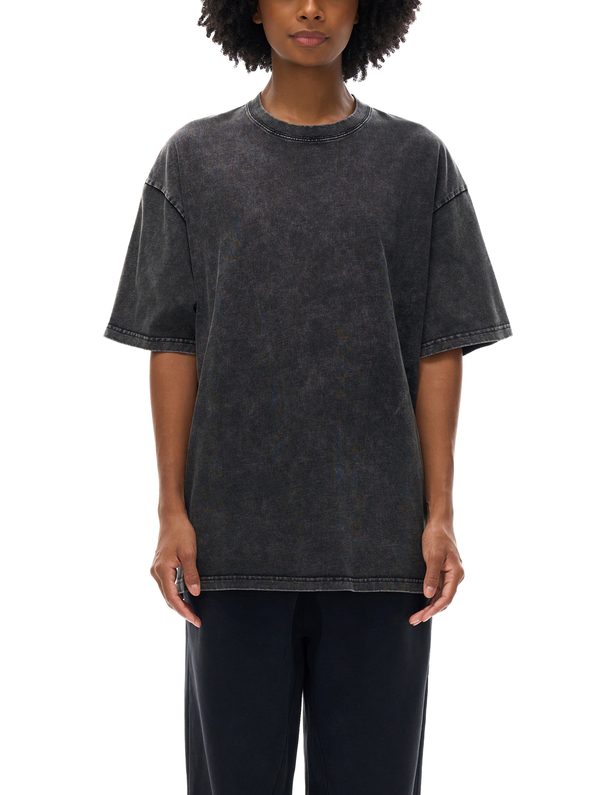 Snow Washed Oversized Cotton T-Shirt | Hydrate, Caffeinate, Medicate