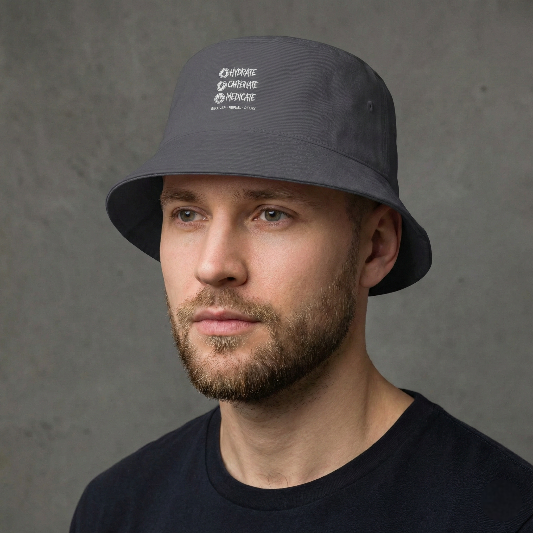 Reversible Bucket Hat | Hydrate, Caffeinate, Medicate