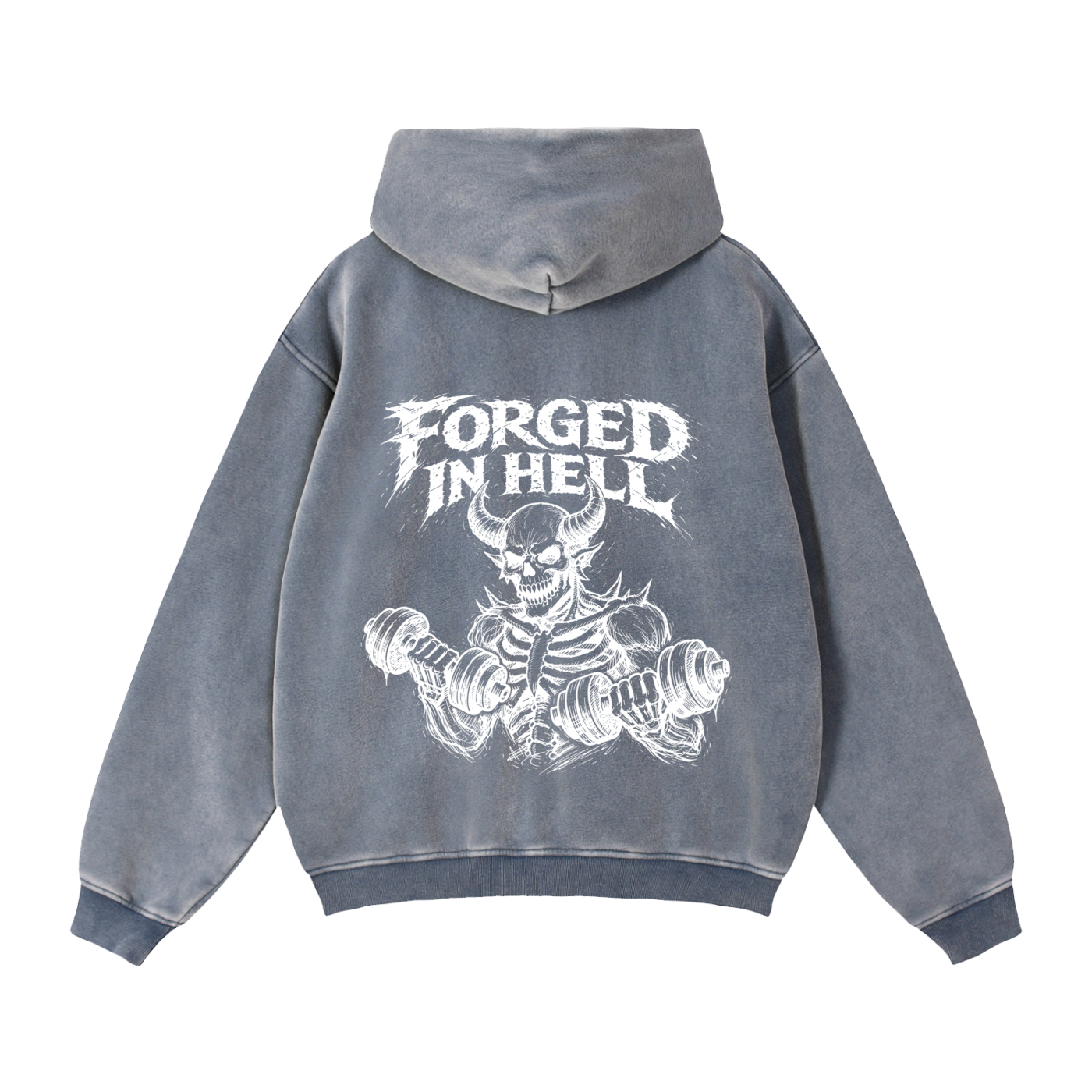 Zip-Through Boxy Fleece Hoodie | Forged In Hell