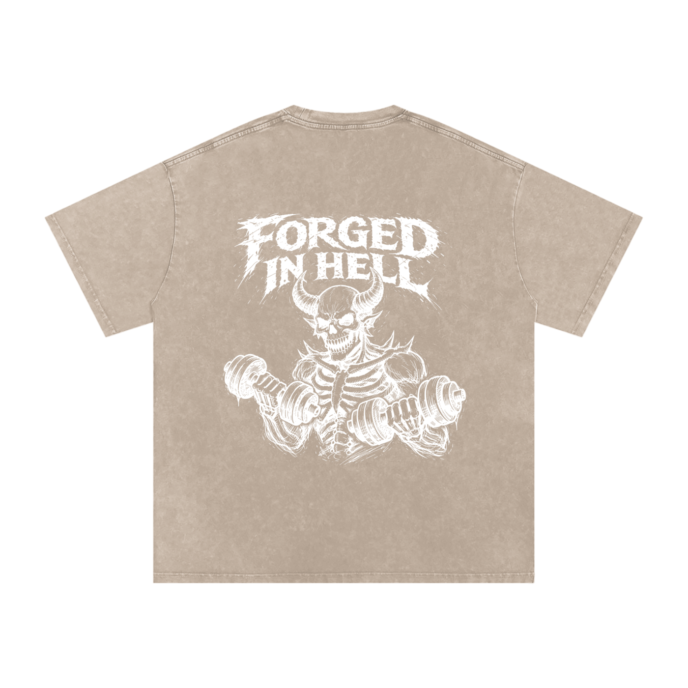 Snow Washed Oversized Cotton T-Shirt | Forged In Hell