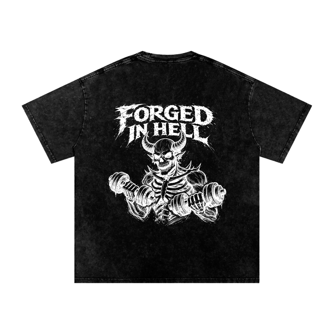 Snow Washed Oversized Cotton T-Shirt | Forged In Hell