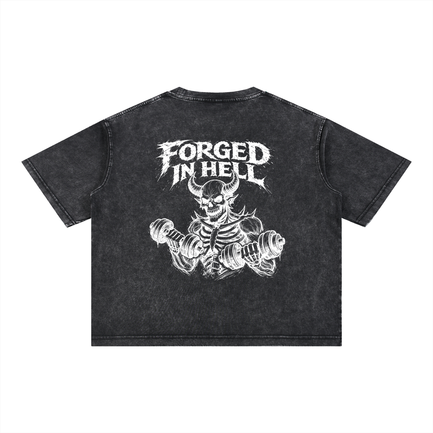 Mineral Wash Boxy Cotton T-Shirt | Forged In Hell