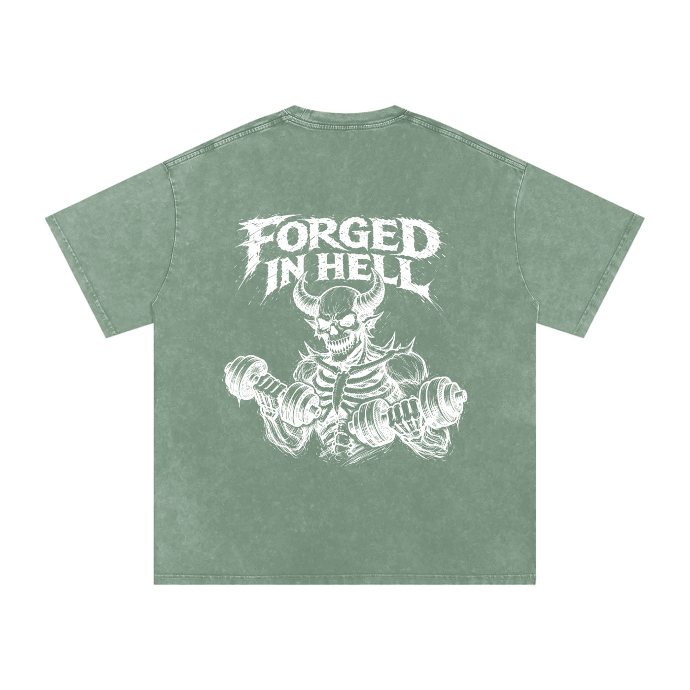 Snow Washed Oversized Cotton T-Shirt | Forged In Hell