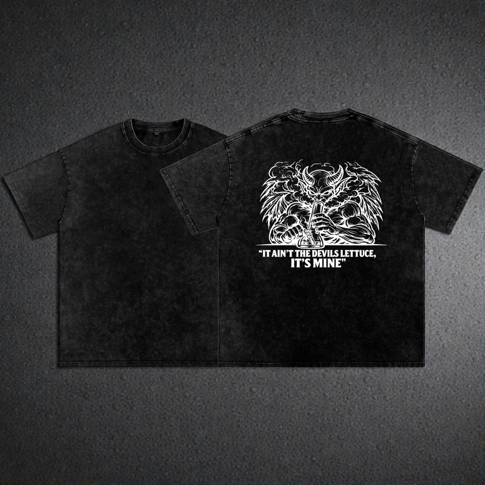 Snow Washed Oversized Cotton T-Shirt | Devils Lettuce