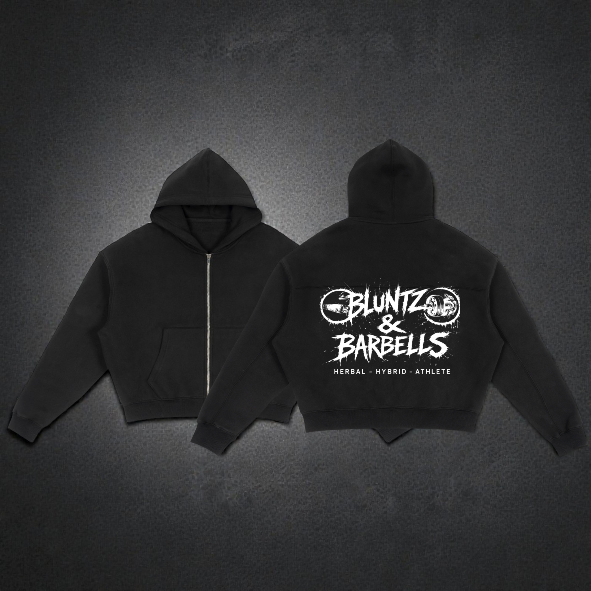 Fleece Zip-Up Boxy Hoodie | Bluntz & Barbells