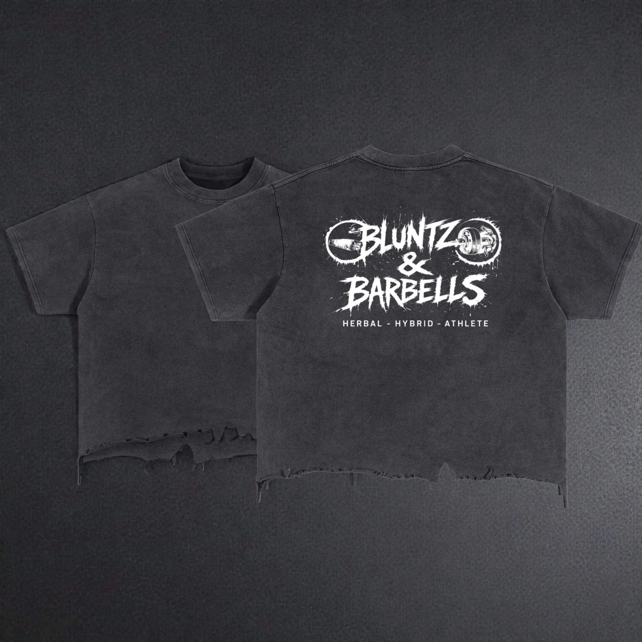 Vintage Wash Boxy Distressed Hem T-Shirt | Bluntz & Barbells