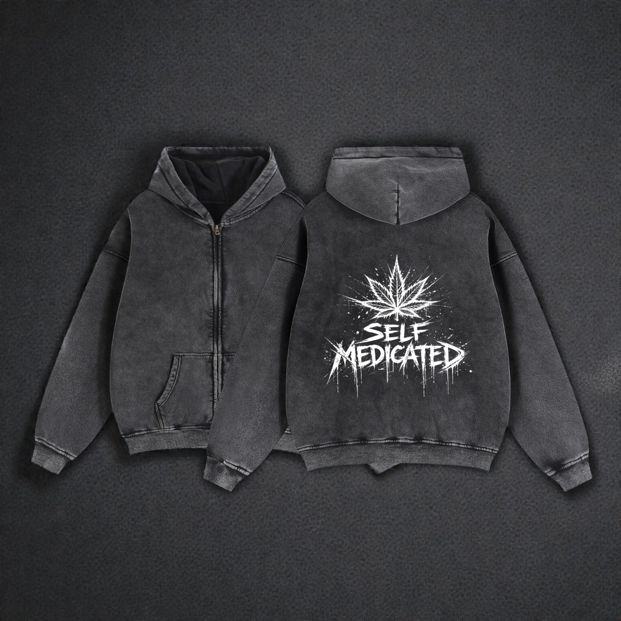Zip-Through Boxy Fleece Hoodie | Self Medicated