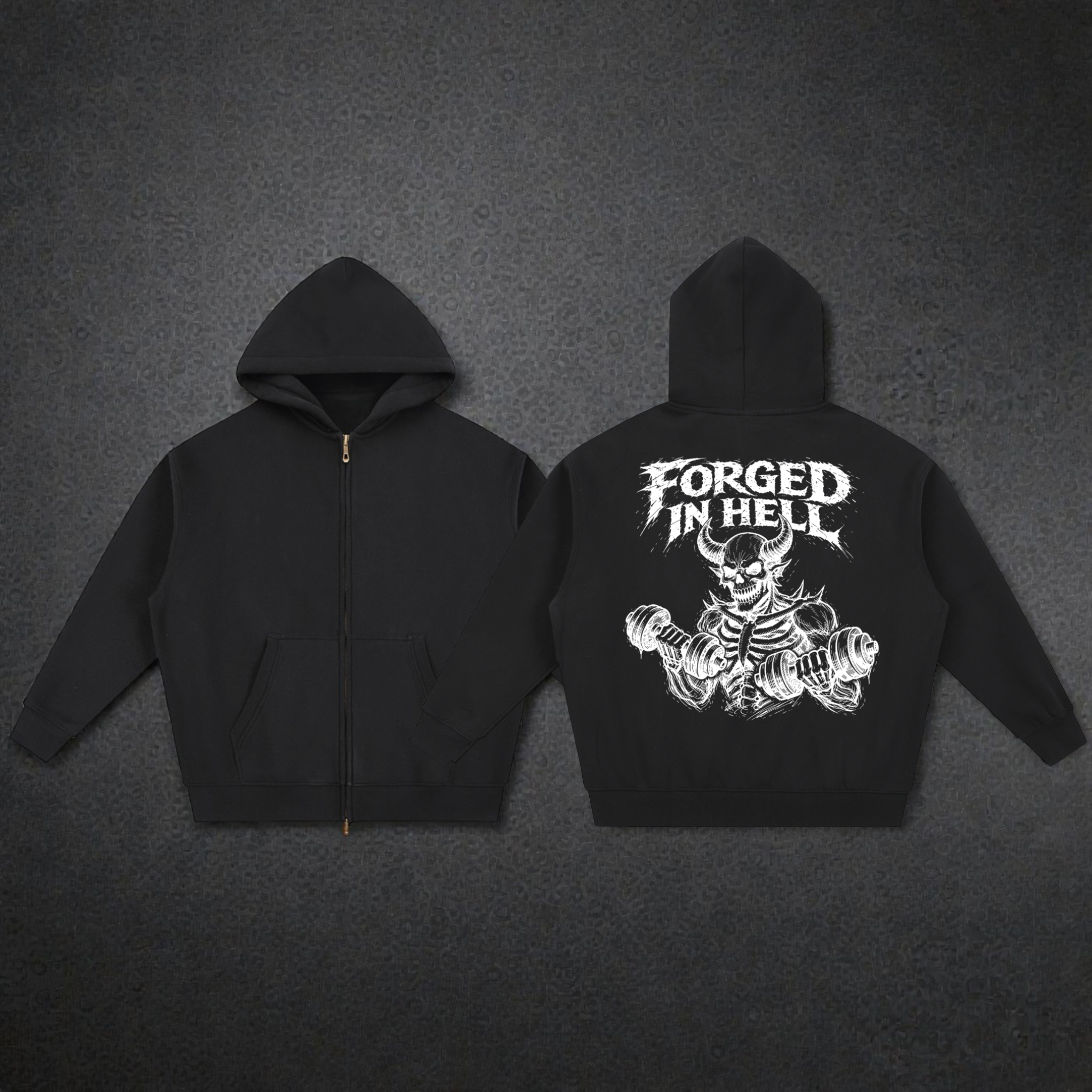 Essential Oversized Fleece Boxy Hoodie | Forged In Hell