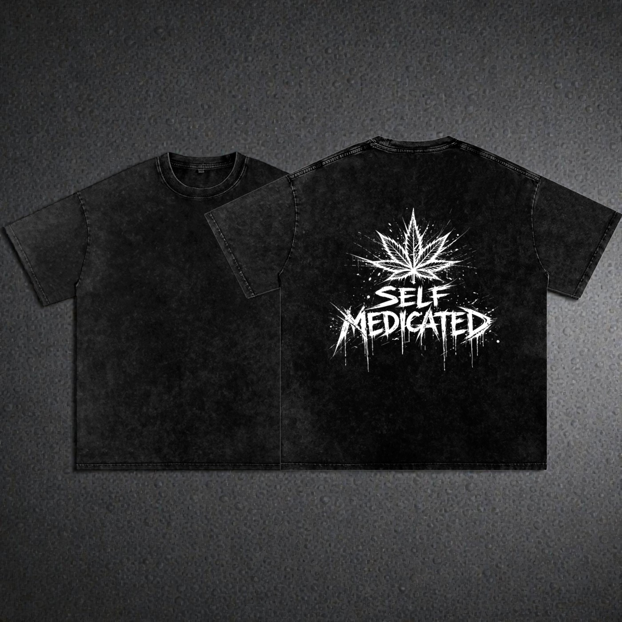 Snow Washed Oversized Cotton T-Shirt | Self Medicated