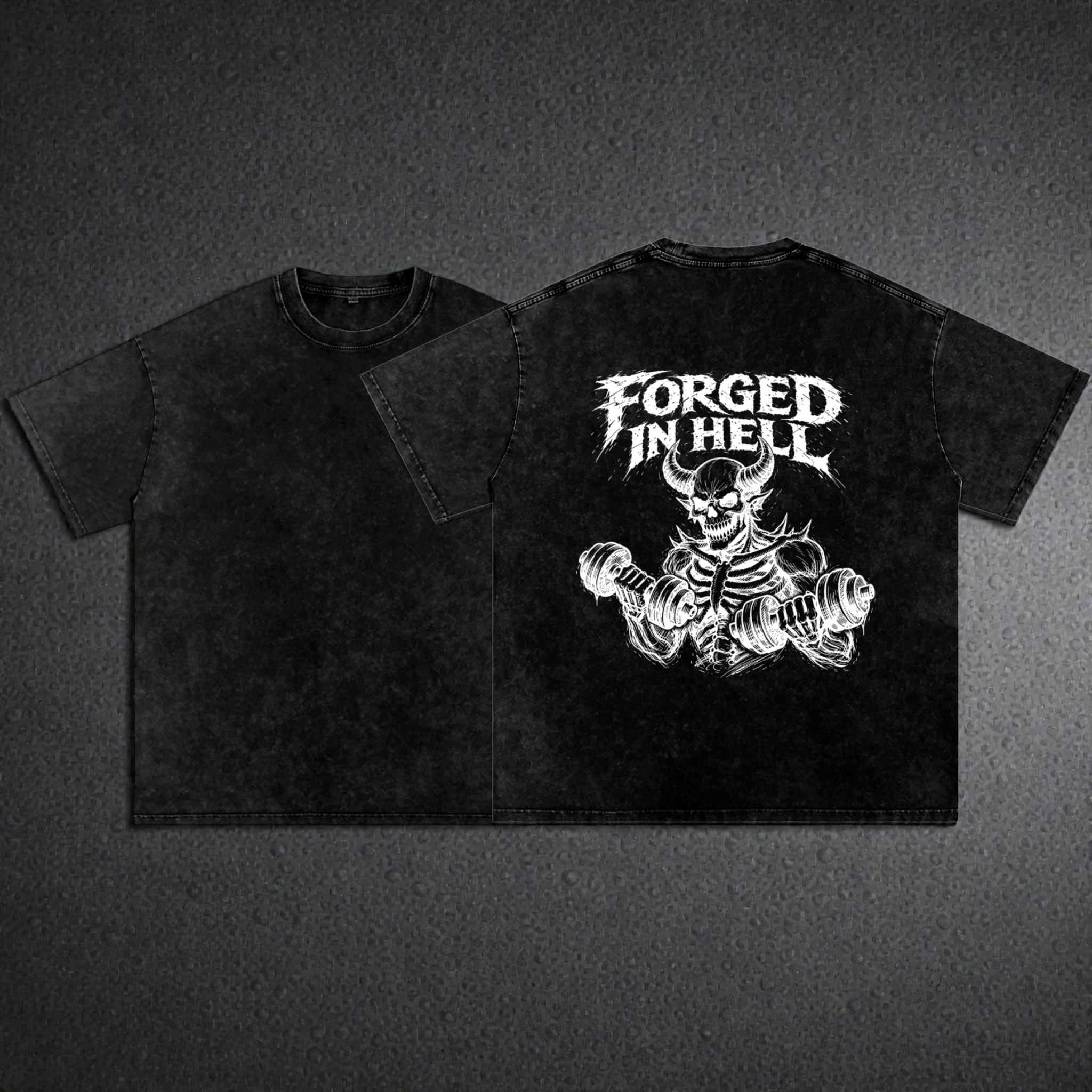 Snow Washed Oversized Cotton T-Shirt | Forged In Hell
