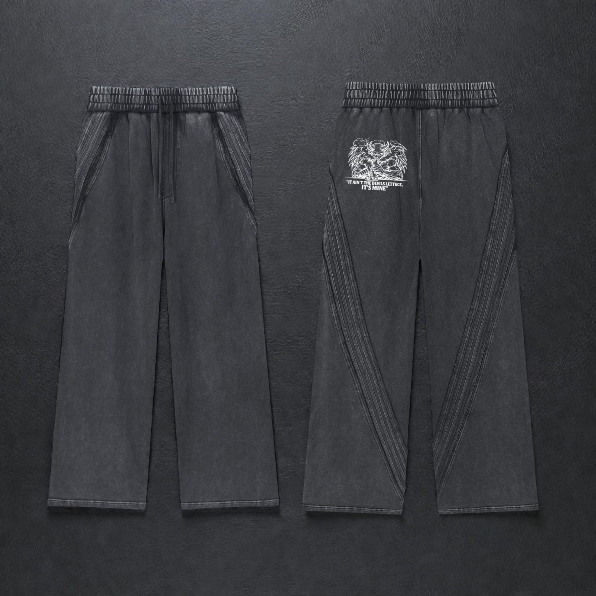 Snow Washed Tape Raw Edge Sweatpants | Devils Lettuce
