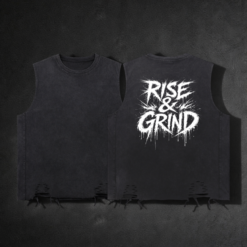 Snow Washed Raw-Hem Tank Top | Rise & Grind