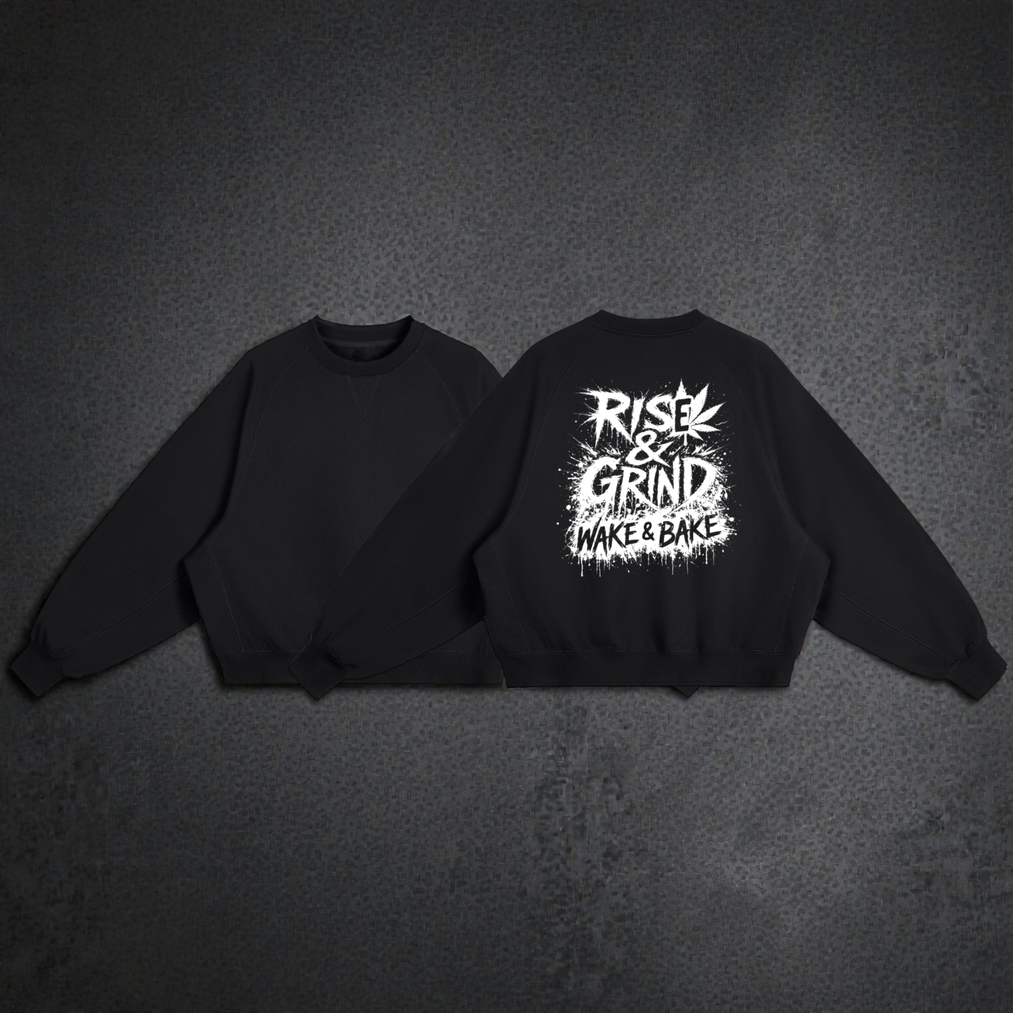 Essential Heavyweight Dolman Sleeve Boxy Sweatshirt | Rise & Grind WAKE & BAKE EDITION