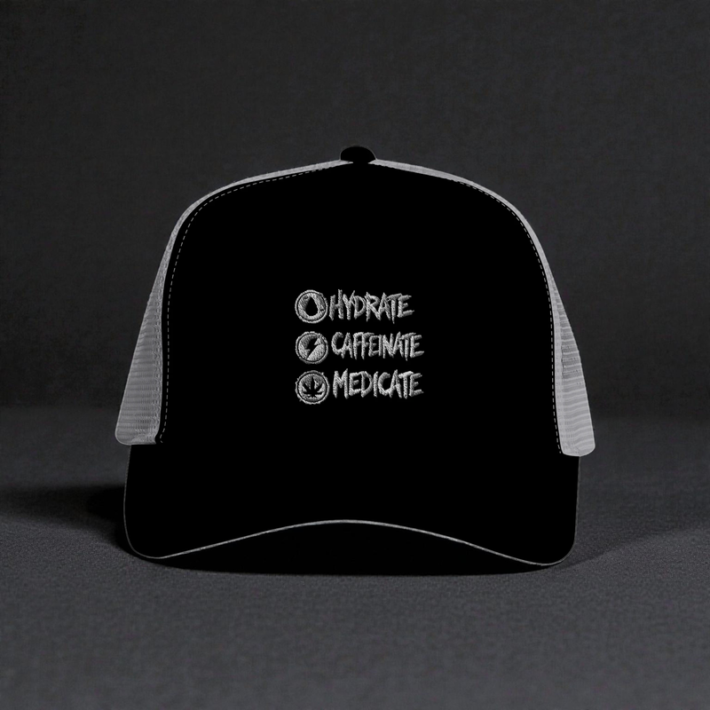 Snapback Trucker | Hydrate, Caffeinate, Medicate
