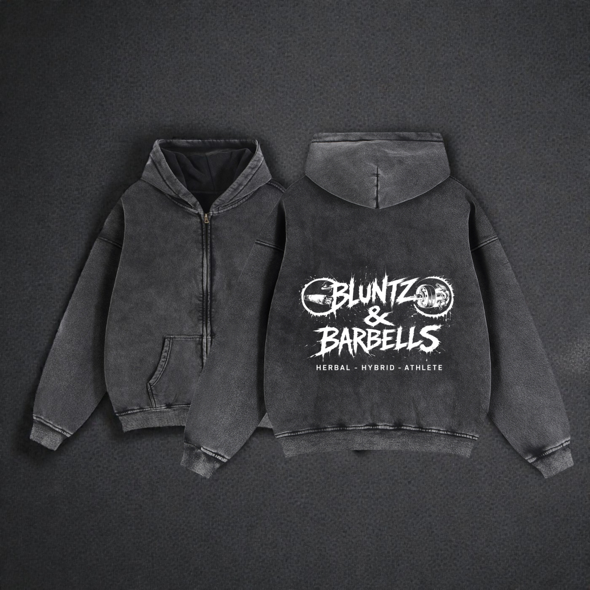 Zip-Through Boxy Fleece Hoodie | Bluntz & Barbells