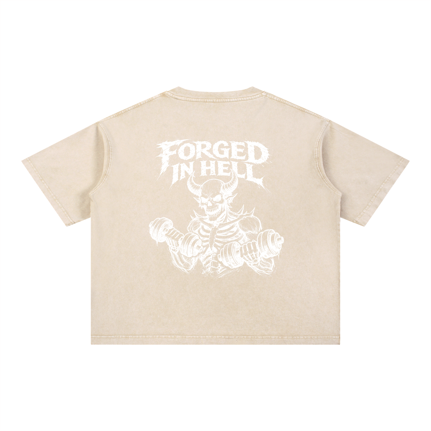 Mineral Wash Boxy Cotton T-Shirt | Forged In Hell