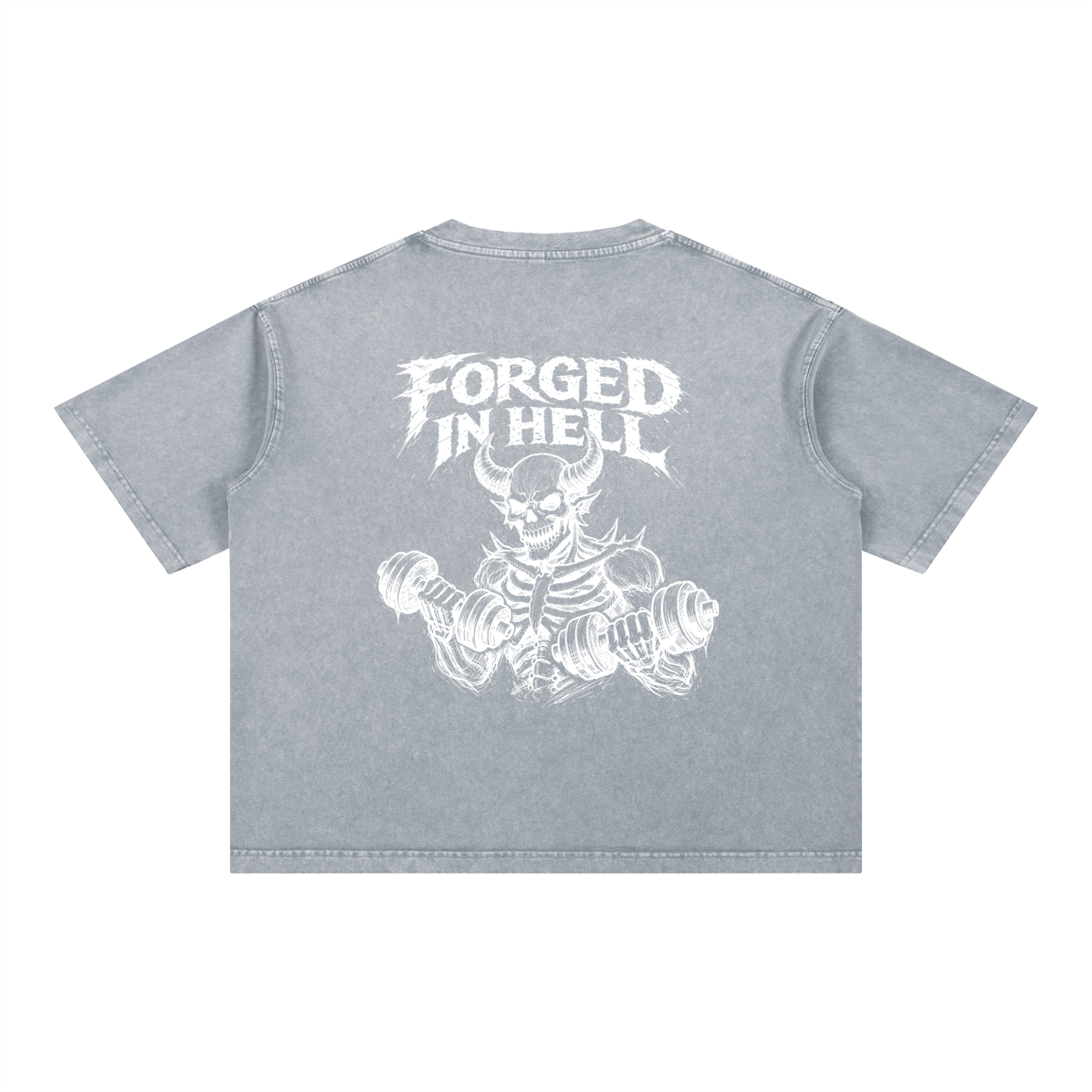Mineral Wash Boxy Cotton T-Shirt | Forged In Hell