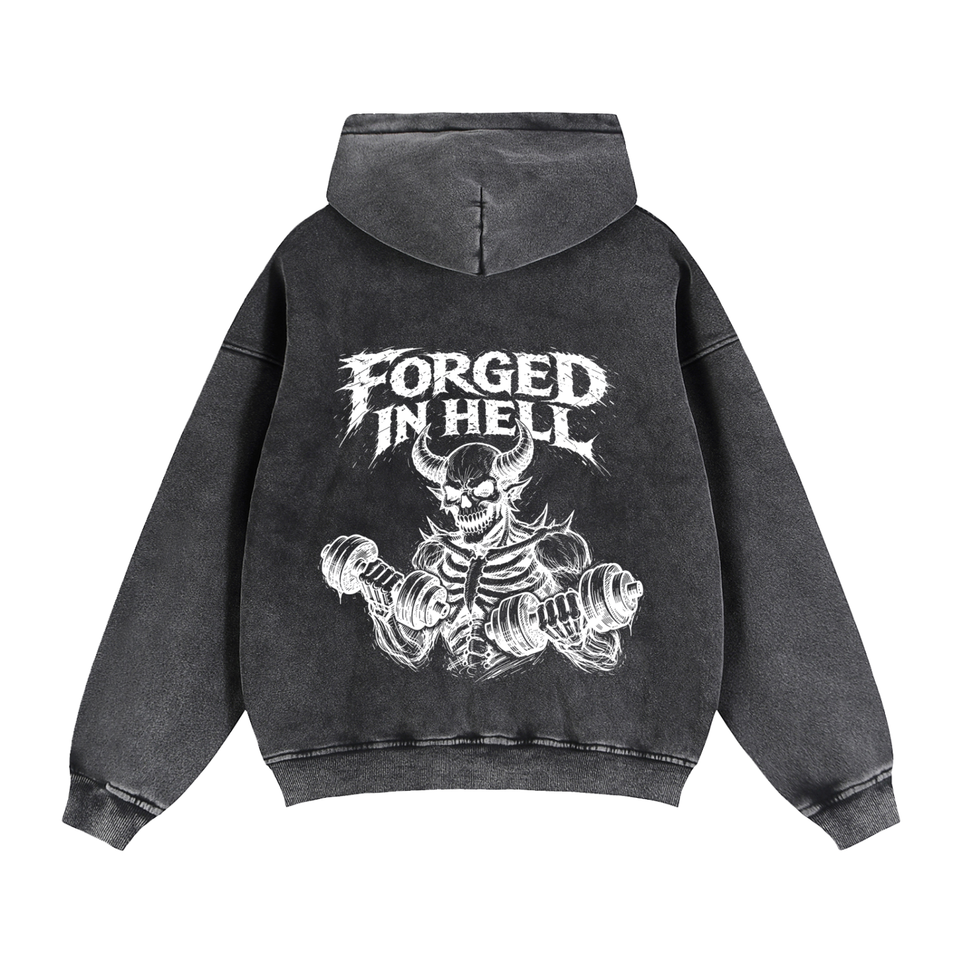 Zip-Through Boxy Fleece Hoodie | Forged In Hell