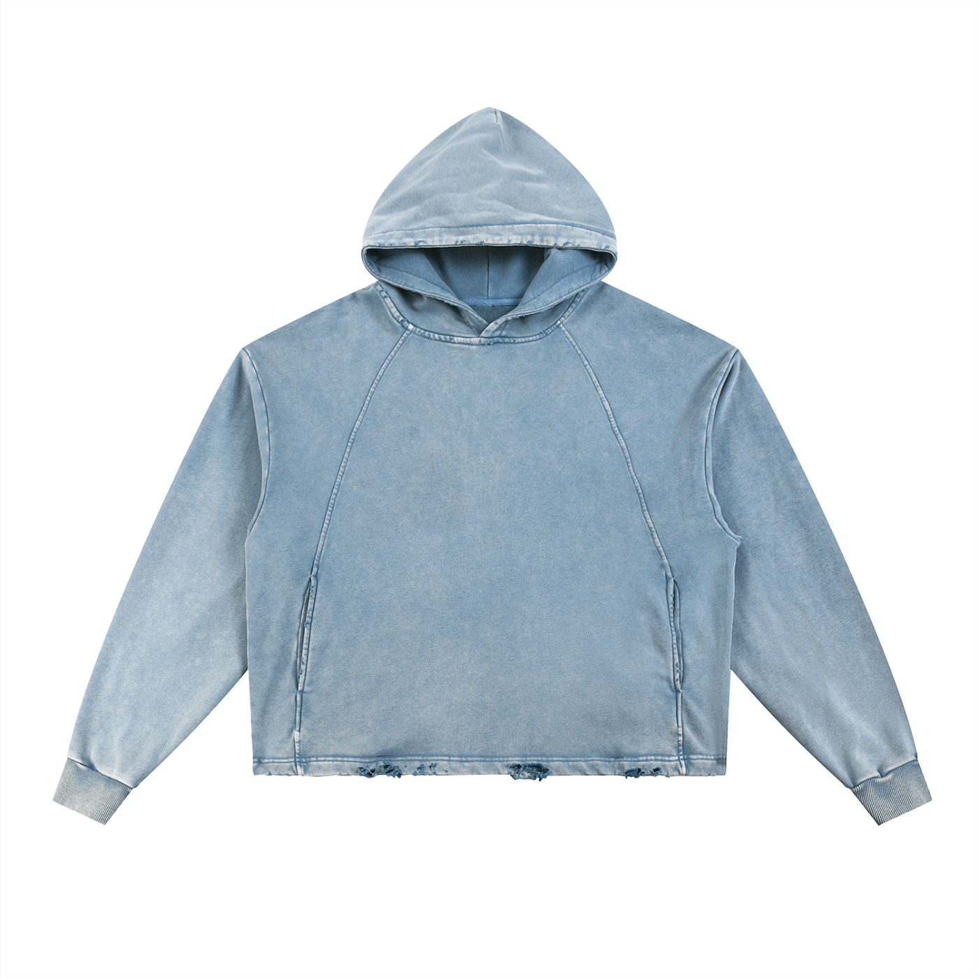 Vintage Washed Frayed-Hem Hoodie | Self Medicated
