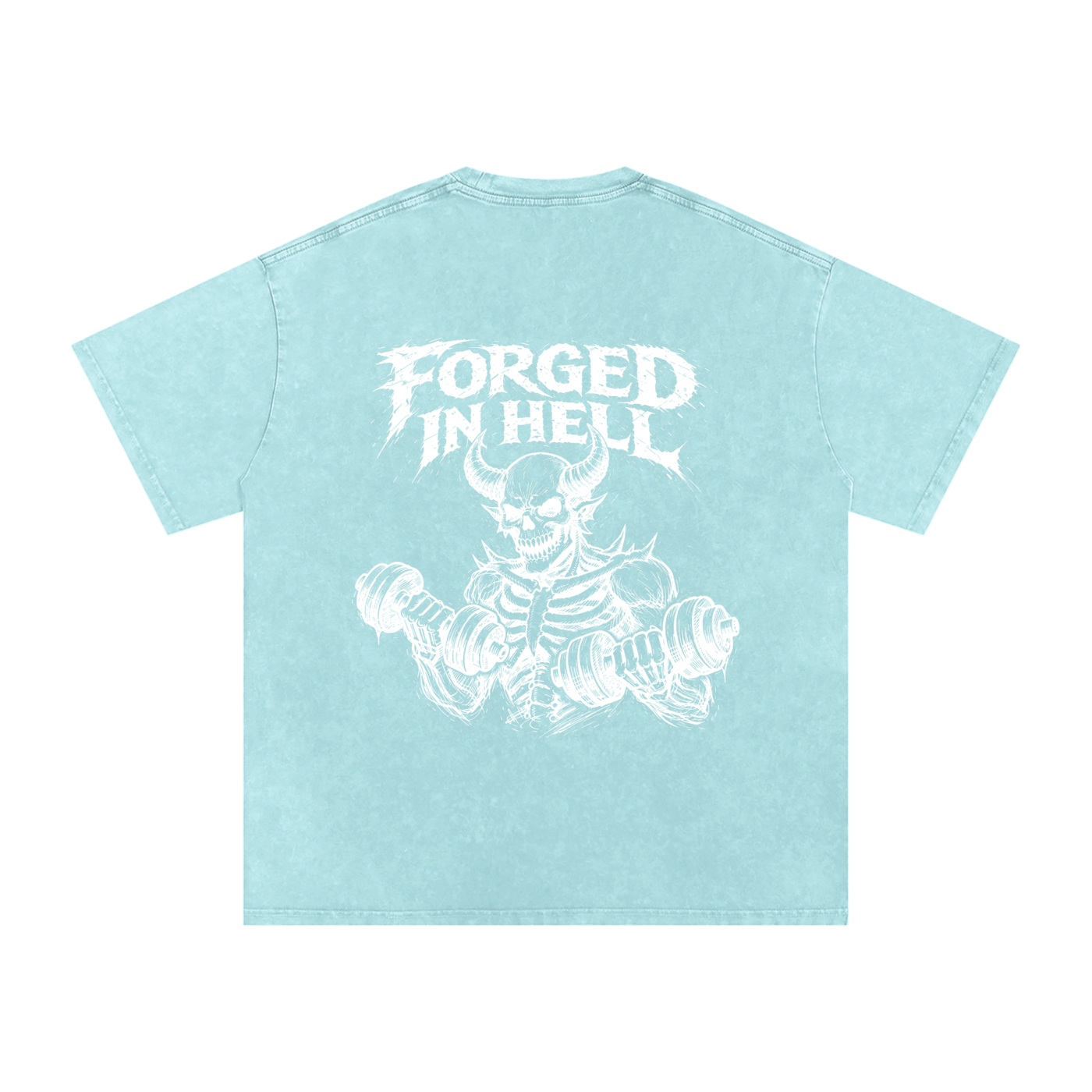 Snow Washed Oversized Cotton T-Shirt | Forged In Hell