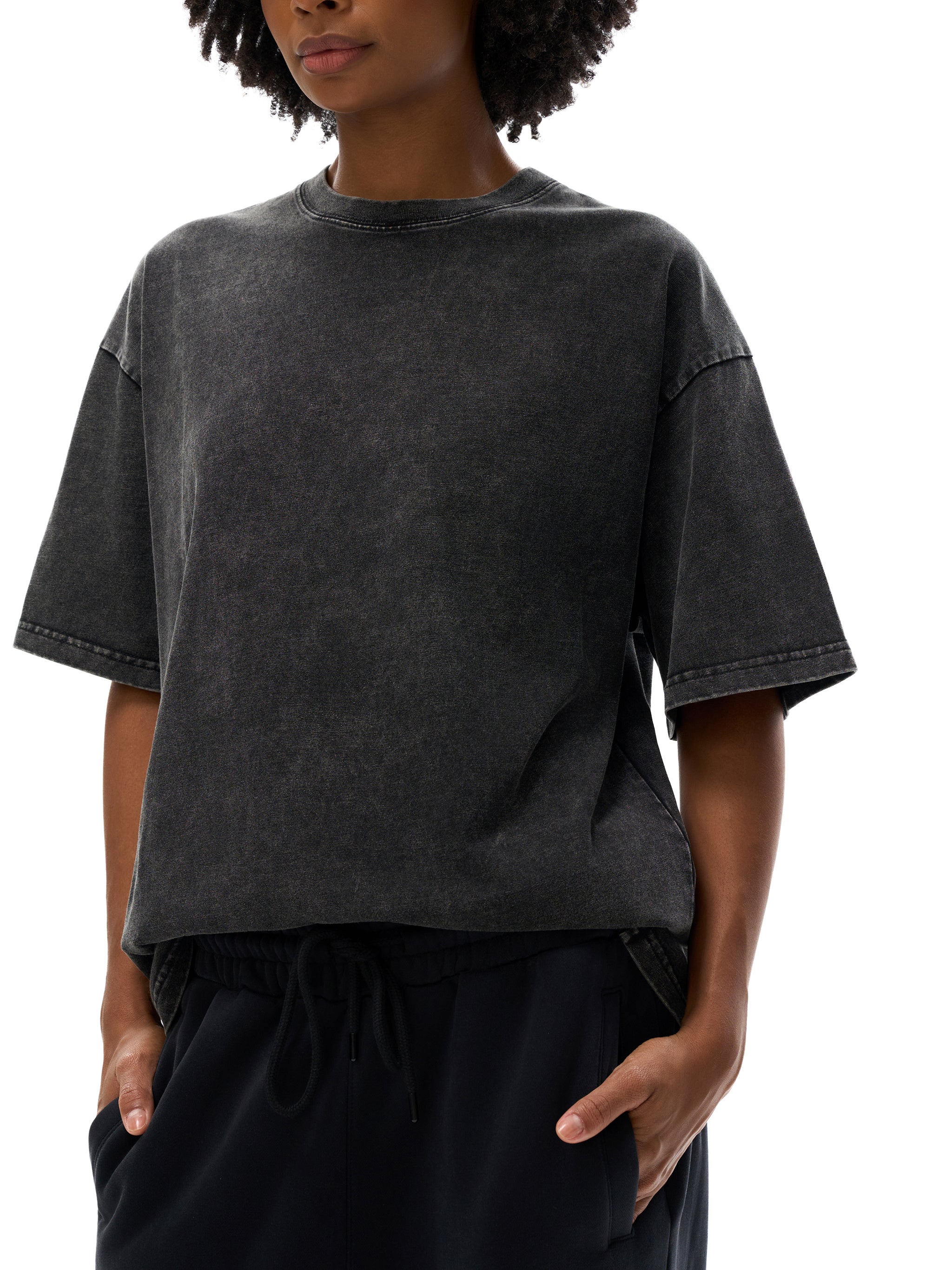 Snow Washed Oversized Cotton T-Shirt | Bluntz & Barbells